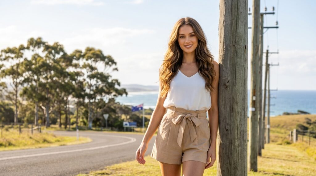 Chic paperbag shorts set outfit for women with a stylish summer look